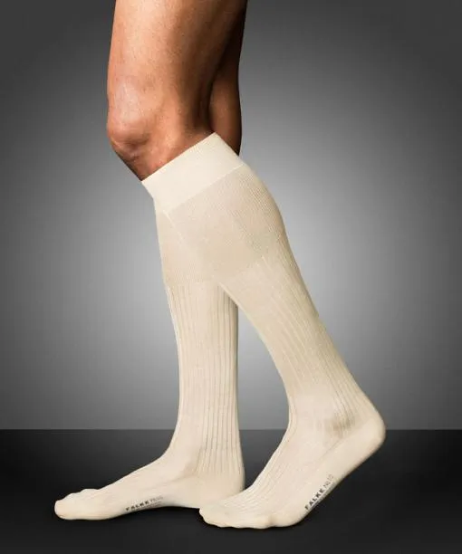 Men No 10 Pure Fil Dcosse Men Kneehigh Socks Sand FALKE Knee High Socks