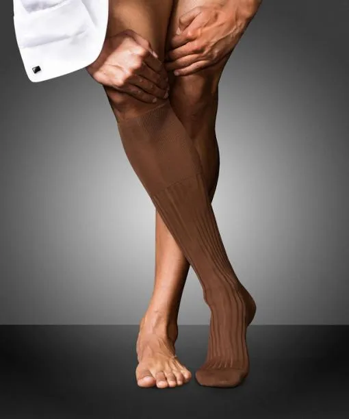 Men No 13 Finest Piuma Cotton Men Kneehigh Socks Acacia FALKE Knee High Socks