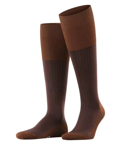 Men Oxford Stripe Men Kneehigh Socks Chestnut FALKE Knee High Socks