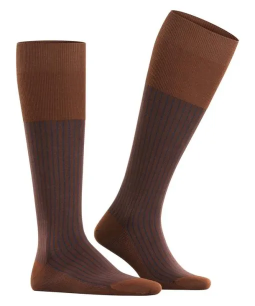 Men Oxford Stripe Men Kneehigh Socks Chestnut FALKE Knee High Socks