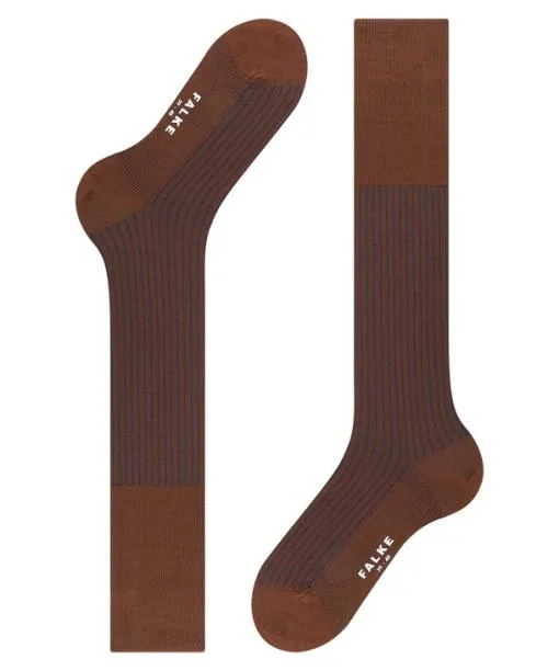 Men Oxford Stripe Men Kneehigh Socks Chestnut FALKE Knee High Socks