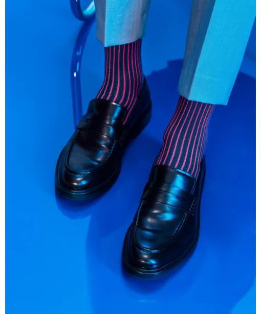 Men Oxford Stripe Men Socks Black FALKE Socks
