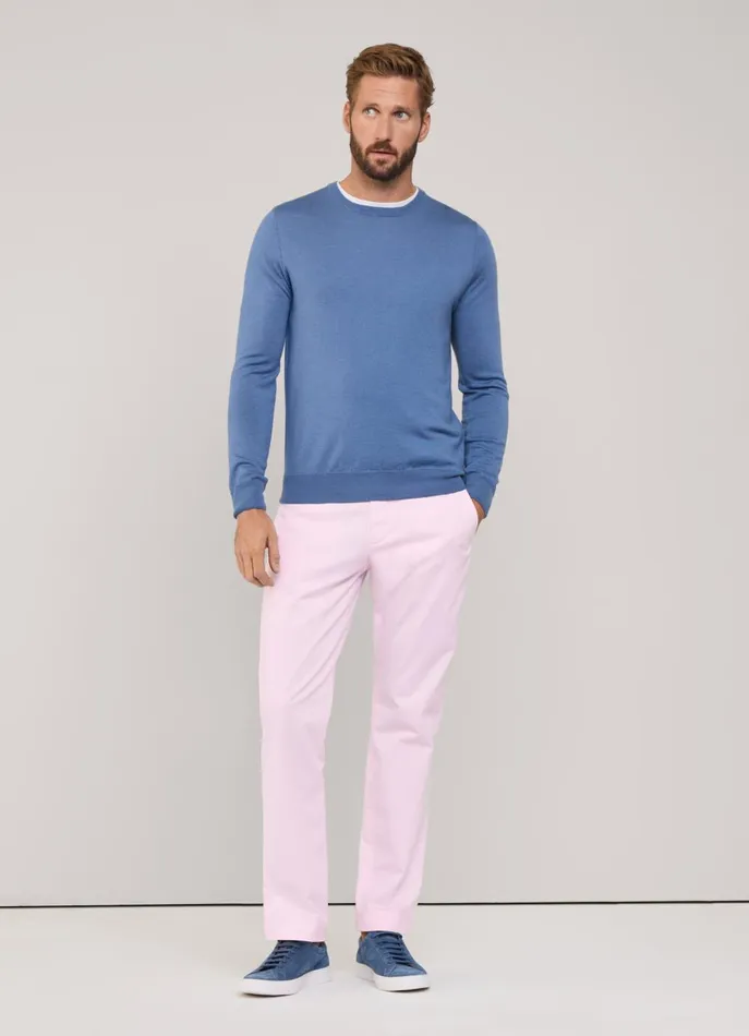 Men Pants Faonnable Regular Fit Stretch Chinos Dusk Purple