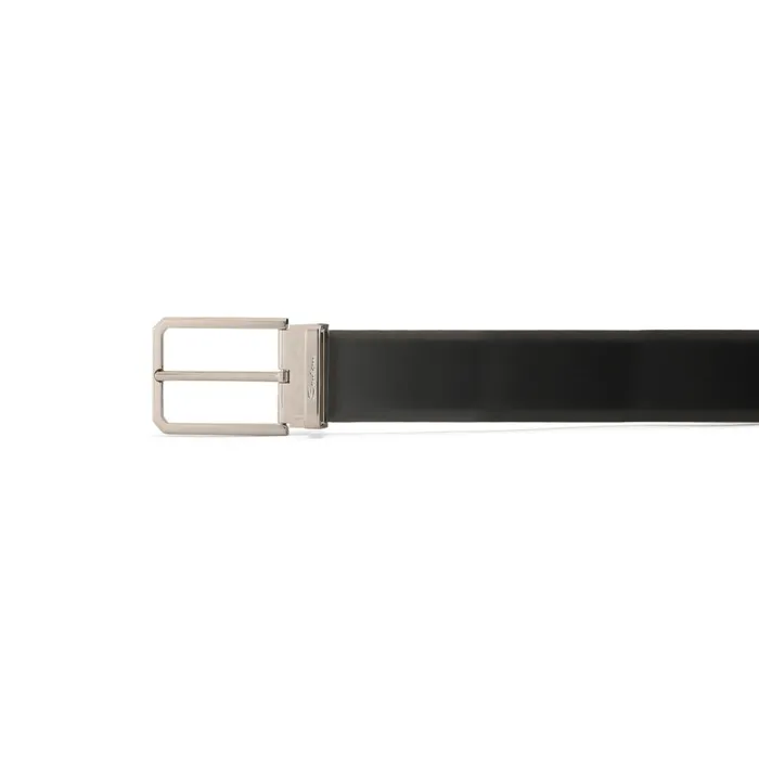 Men Polished Black Leather Adjustable Belt Santoni Belts