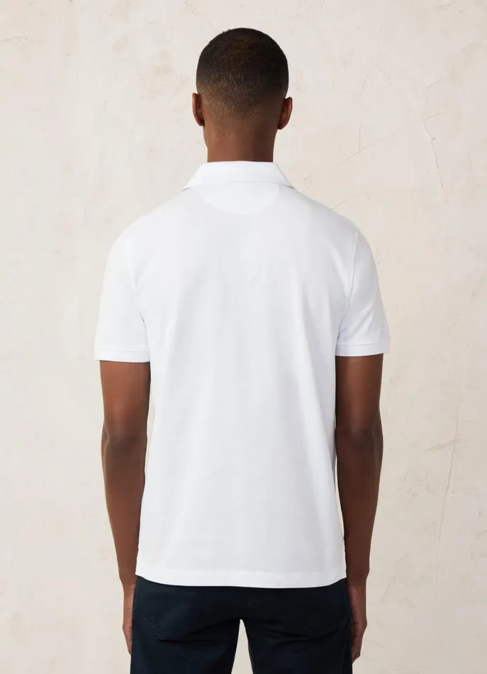 Men Polo Shirts Faonnable Regular Fit Pima Polo White