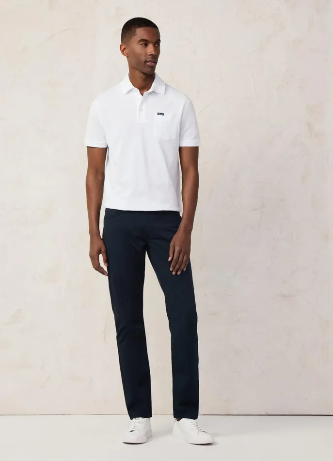 Men Polo Shirts Faonnable Regular Fit Pima Polo White