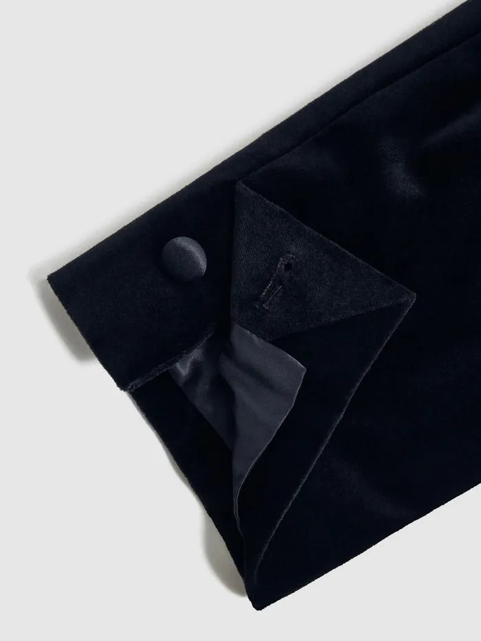 Men Reiss Blazers Ace Modern Fit Velvet Single Breasted Tuxedo Jacket Navy