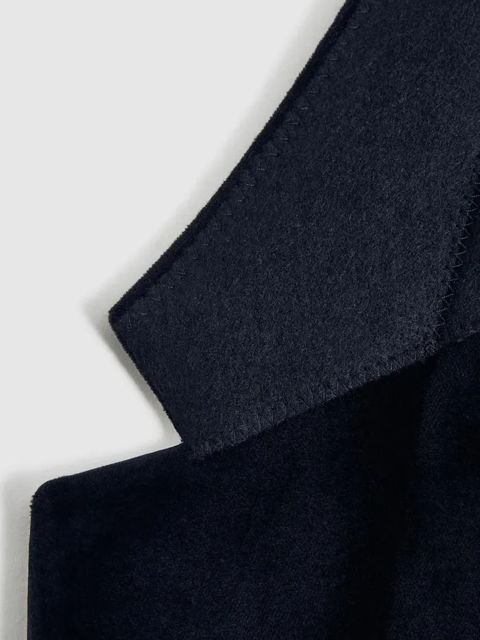 Men Reiss Blazers Ace Modern Fit Velvet Single Breasted Tuxedo Jacket Navy