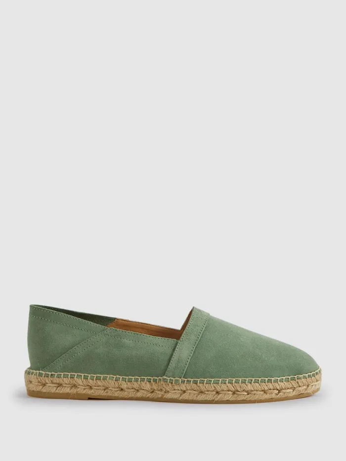 Men Reiss Casual Shoes Esper Suede Espadrilles Mint