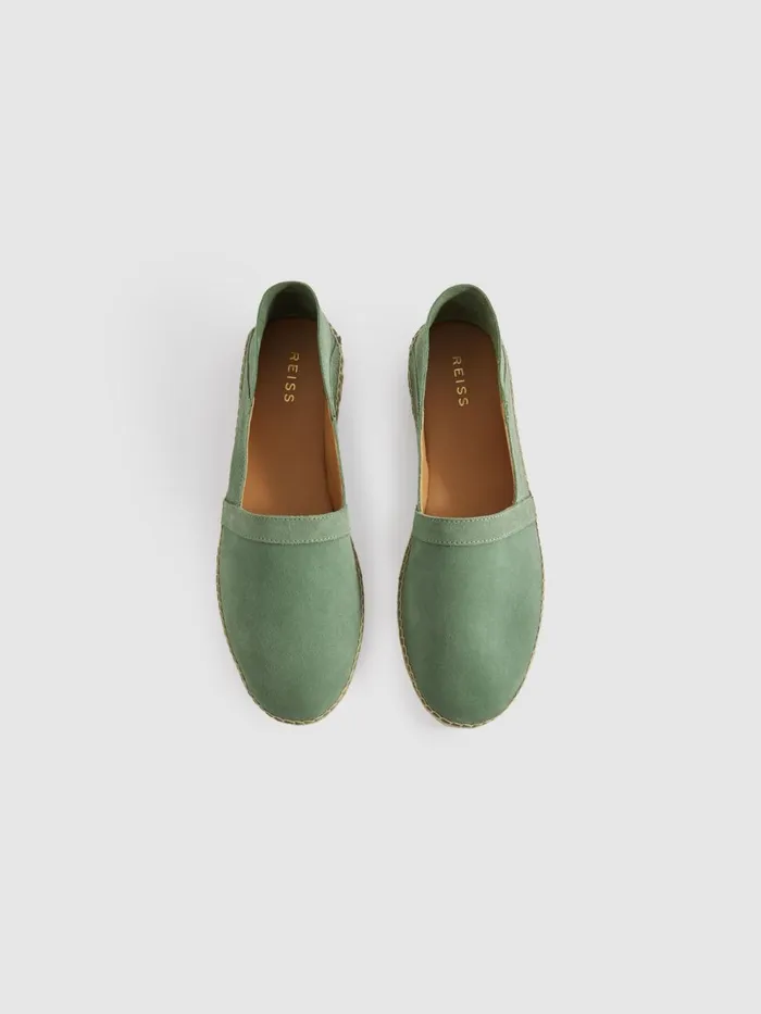 Men Reiss Casual Shoes Esper Suede Espadrilles Mint