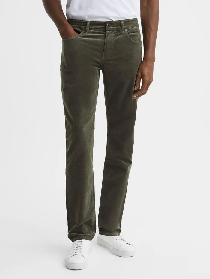 Men Reiss Jeans Corduroy Jeans Forest Shadow