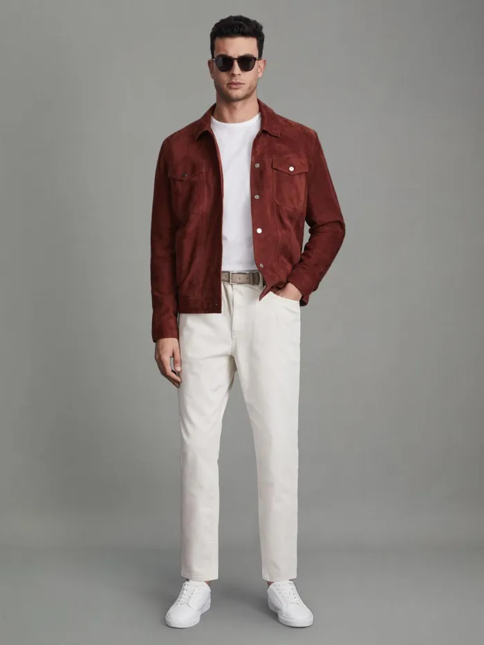Men Reiss Jeans Santorini R Relaxed Tapered Jeans Ecru