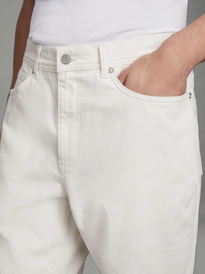 Men Reiss Jeans Santorini R Relaxed Tapered Jeans Ecru