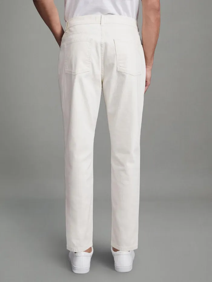 Men Reiss Jeans Santorini R Relaxed Tapered Jeans Ecru