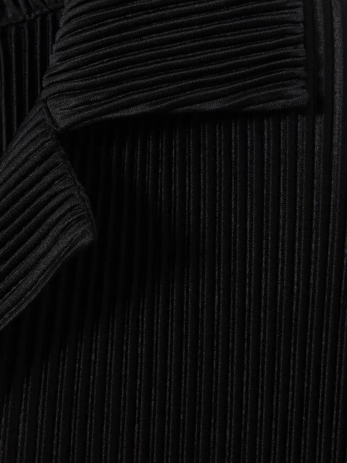 Men Reiss Knitwear Icon Plisse Cuban Collar Shirt Black