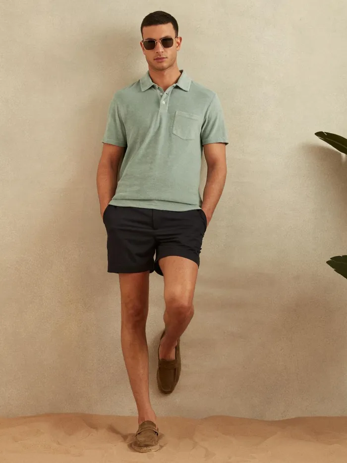 Men Reiss Polo Shirts Rainer Towelling Polo Shirt Mint