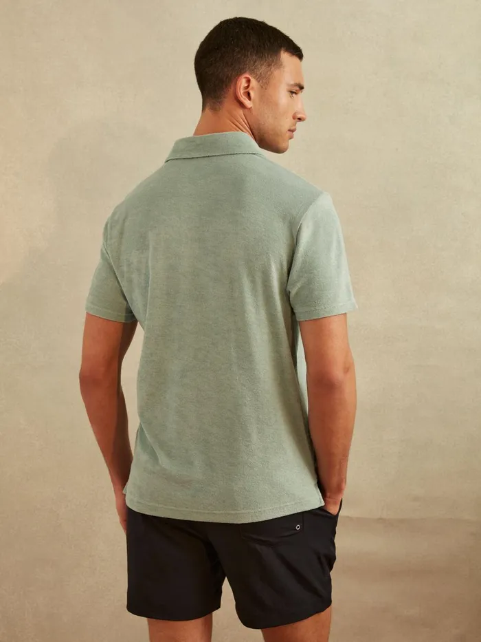 Men Reiss Polo Shirts Rainer Towelling Polo Shirt Mint