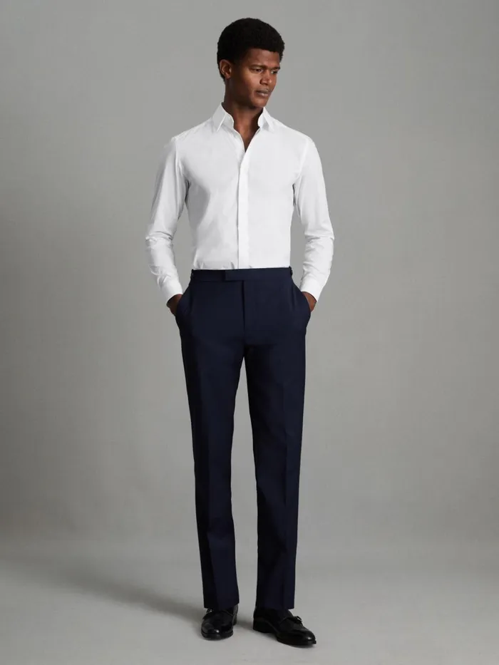 Men Reiss Shirts Kiana Slim Fit Cotton Blend Shirt White