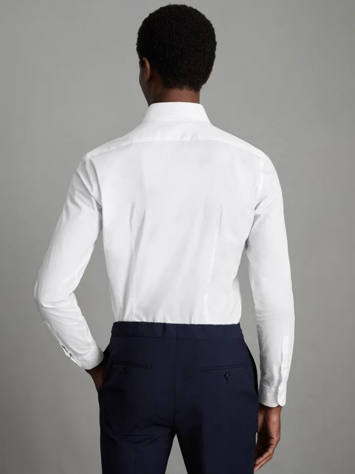 Men Reiss Shirts Kiana Slim Fit Cotton Blend Shirt White