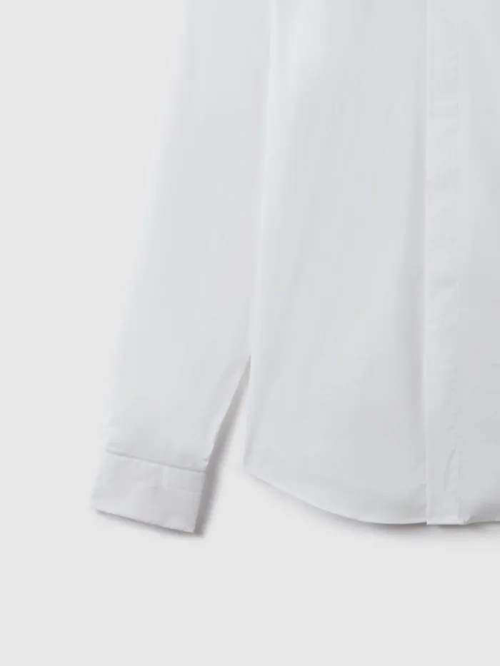 Men Reiss Shirts Kiana Slim Fit Cotton Blend Shirt White