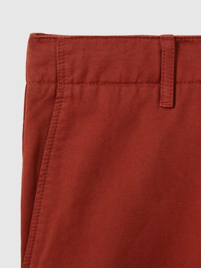 Men Reiss Shorts Ezra Cotton Blend Internal Drawstring Shorts Rust
