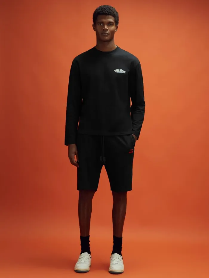 Men Reiss Shorts F1 Cotton Drawstring Shorts Black
