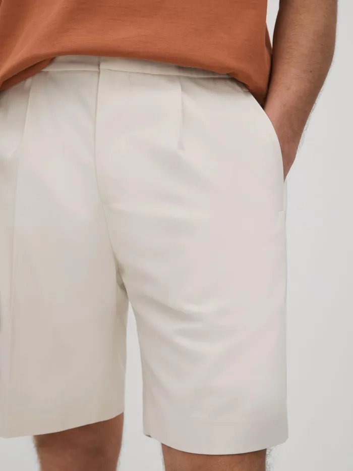 Men Reiss Shorts Sussex Relaxed Drawstring Shorts White