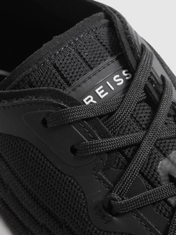 Men Reiss Sneakers Adison Hybrid Knit Running Trainers Black