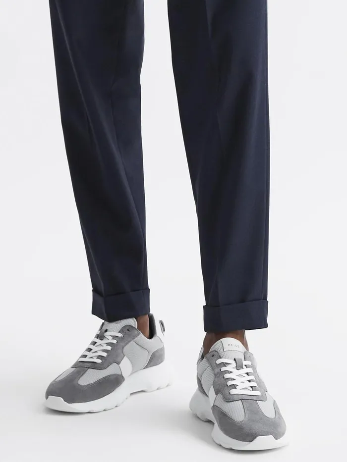Men Reiss Sneakers Evo Lite Running Trainers Grey