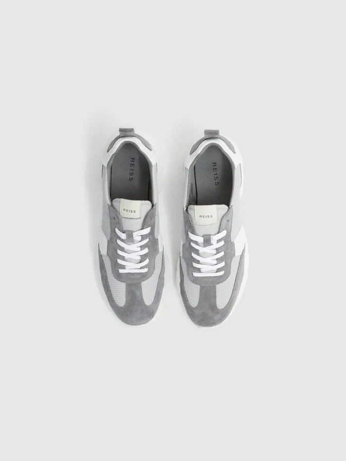 Men Reiss Sneakers Evo Lite Running Trainers Grey
