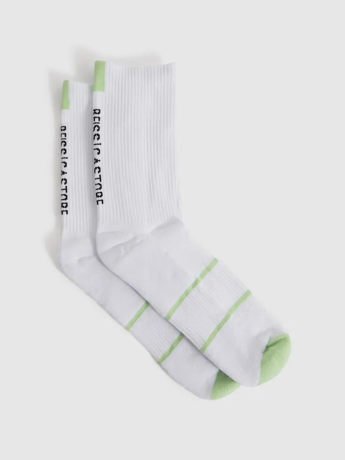 Men Reiss Socks and Underwear Axel Castore Ribbed Crew Cut Socks White