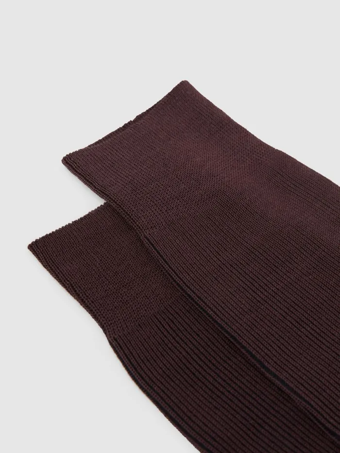 Men Reiss Socks and Underwear Cory Two Tone Cotton Socks Bordeaux
