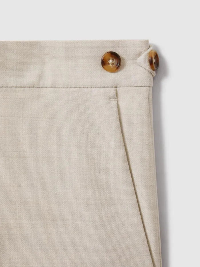 Men Reiss Suits and Tailoring Belmont Slim Fit Side Adjuster Trousers Stone