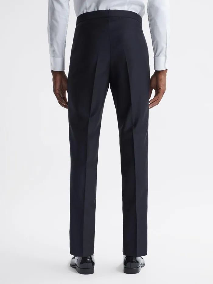 Men Reiss Suits and Tailoring Jacobson Slim Fit Wool Blend Trousers Navy