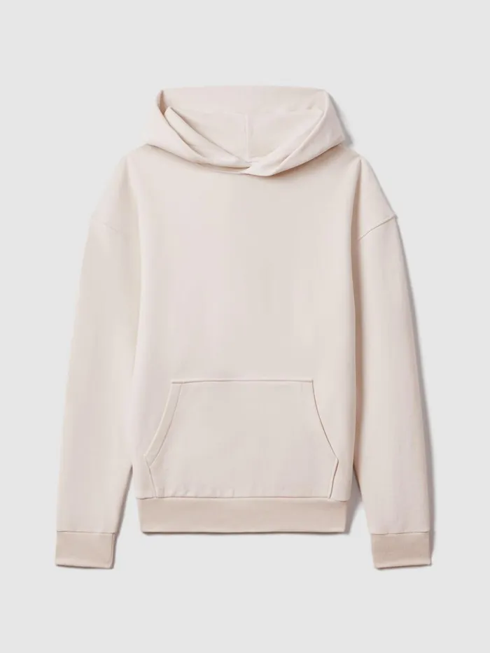 Men Reiss Sweats Hoodies and Joggers Alexander Casual Fit Cotton Hoodie Off White
