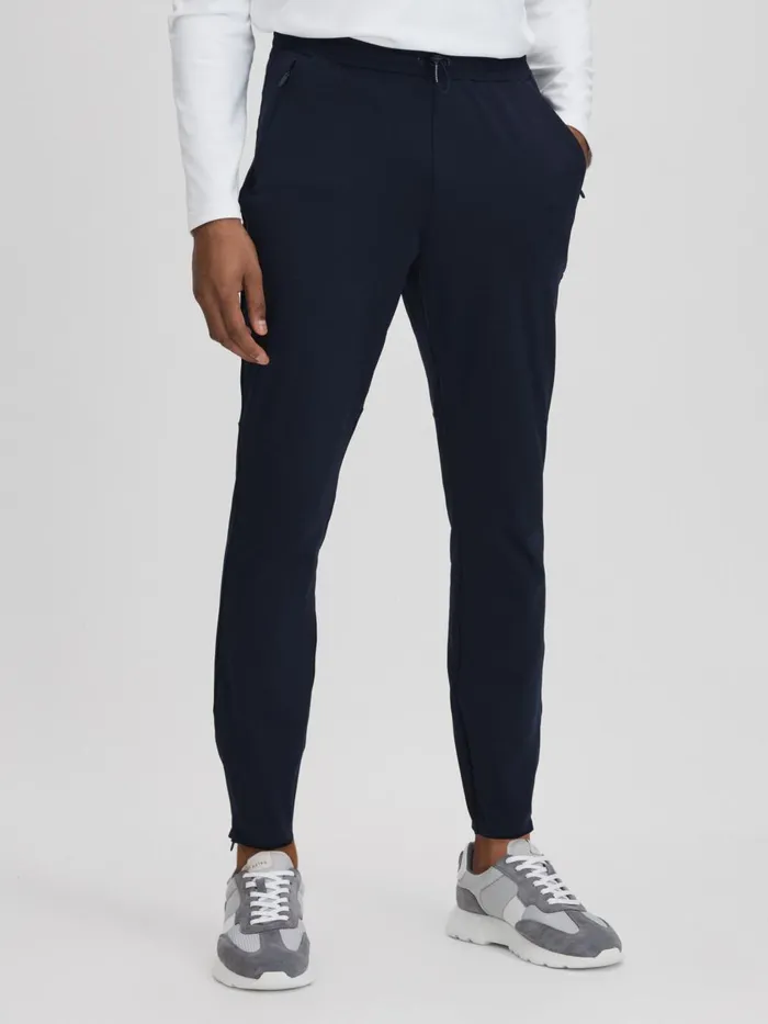 Men Reiss Sweats Hoodies and Joggers Eli Castore Performance Slim Fit Joggers Midnight Navy