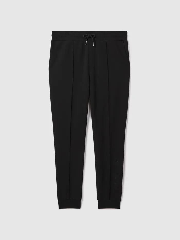 Men Reiss Sweats Hoodies and Joggers Mantle Interlock Jersey Joggers Black