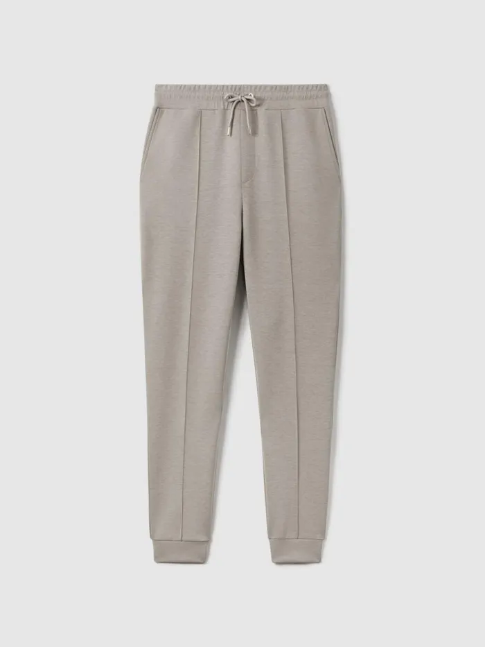 Men Reiss Sweats Hoodies and Joggers Premier Interlock Jersey Drawstring Joggers Taupe