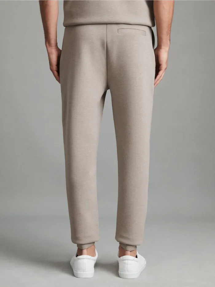 Men Reiss Sweats Hoodies and Joggers Premier Interlock Jersey Drawstring Joggers Taupe