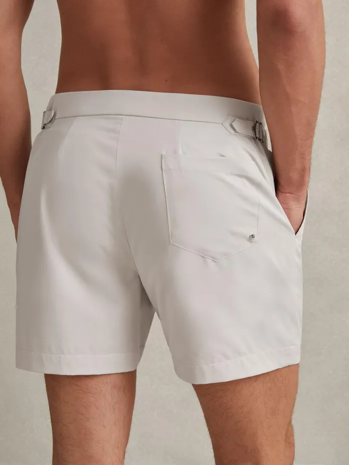 Men Reiss Swimwear Sun Side Adjuster Swim Shorts Off White