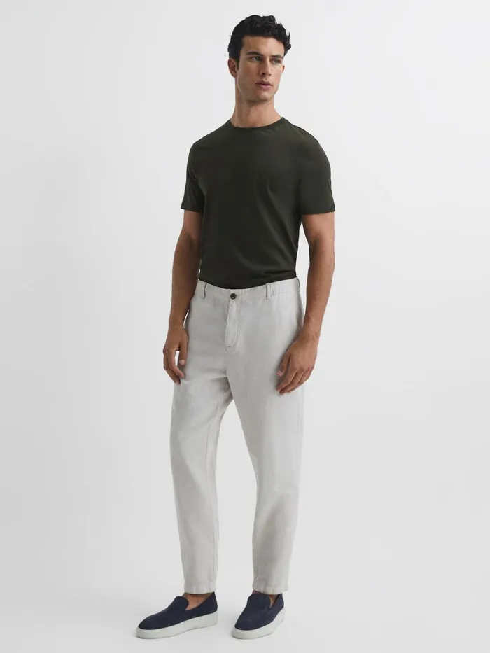 Men Reiss TShirts Bless Marl Crew Neck TShirt Oxidised Green
