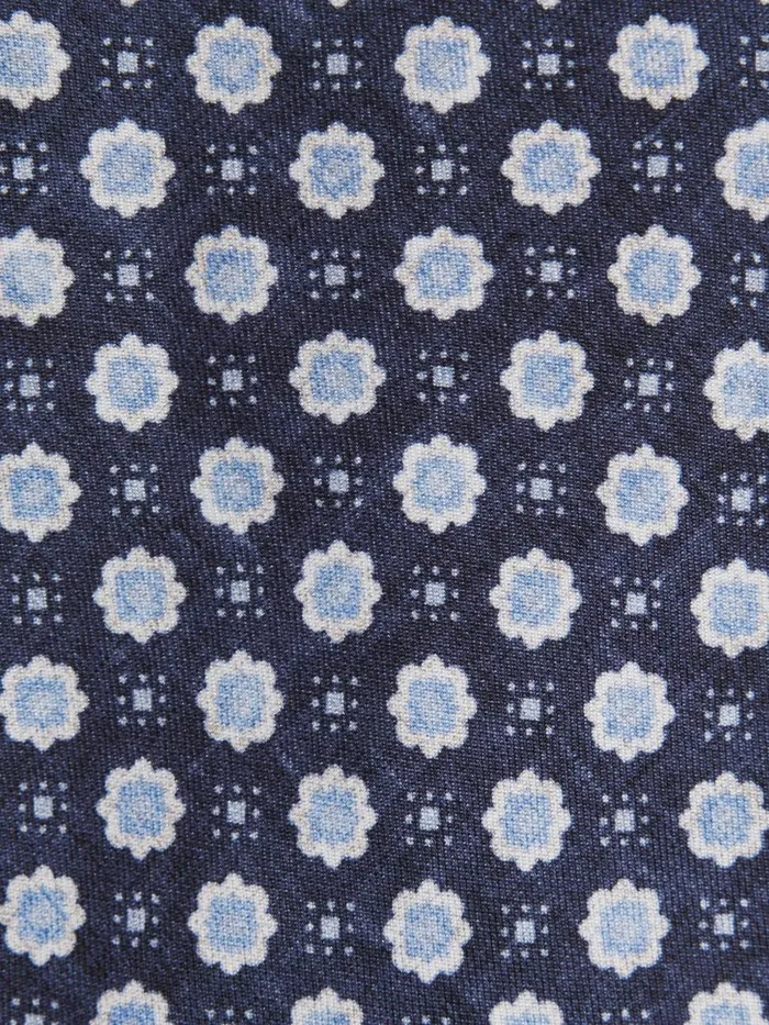Men Reiss Ties and Pocket Squares Basilica Silk Floral Print Tie Eclipse Blue