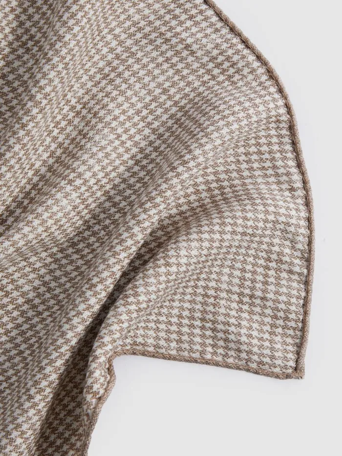 Men Reiss Ties and Pocket Squares Cataldo Silk Reversible Pocket Square Brown Melange
