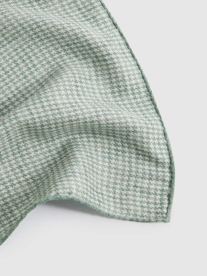 Men Reiss Ties and Pocket Squares Cataldo Silk Reversible Pocket Square Pistachio Melange