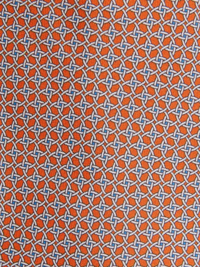 Men Reiss Ties and Pocket Squares Como Silk Geometric Print Tie Bright Orange