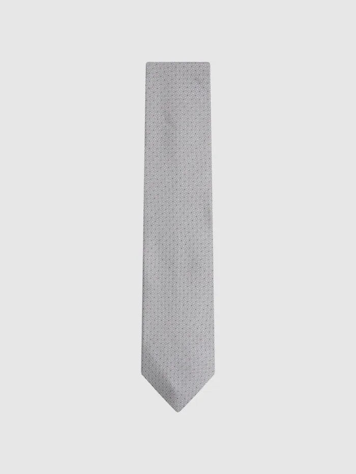 Men Reiss Ties and Pocket Squares Como Silk Geometric Print Tie Pistachio