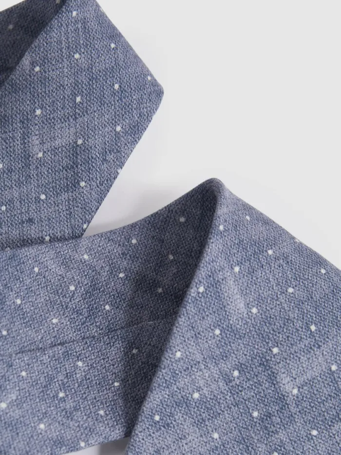 Men Reiss Ties and Pocket Squares Lateran Silk Polka Dot Tie Airforce Blue Melange