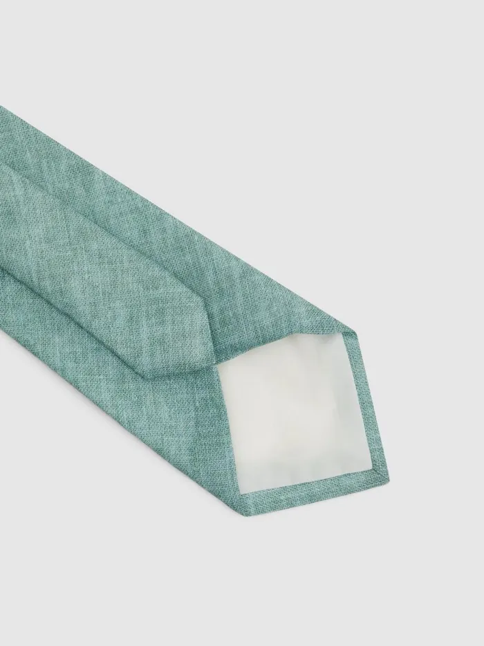 Men Reiss Ties and Pocket Squares Vitali Linen Tie Pistachio Melange