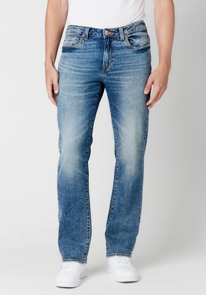 Men Relaxed Straight Driven Worked Over Jeans Indigo Buffalo David Bitton Relaxed Straight Driven