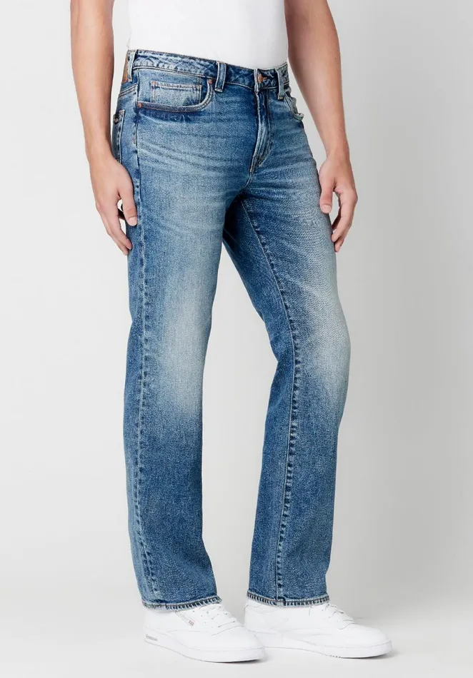 Men Relaxed Straight Driven Worked Over Jeans Indigo Buffalo David Bitton Relaxed Straight Driven